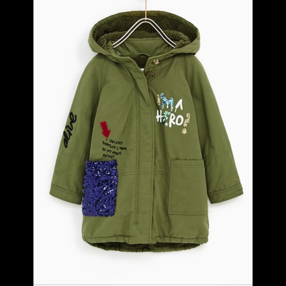 Zara Kids Khaki Parka - Picture 1 of 14
